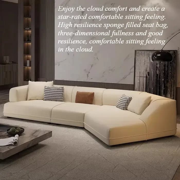 Canapé de salon en tissu moelleux de luxe nordique pour adultes