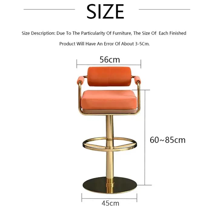 Tabourets de Bar de luxe modernes avec dossier et tabouret de Bar pivotant de comptoir de Base dorée couleur personnalisée