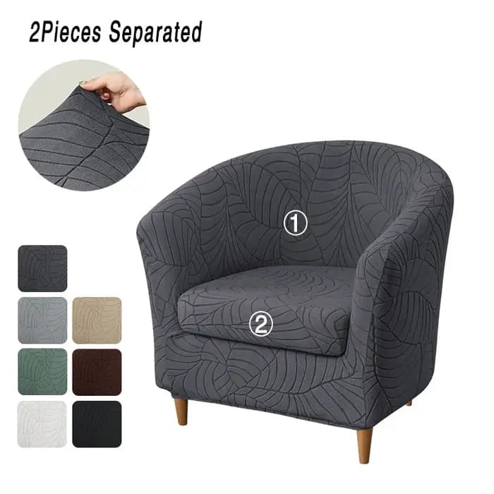 1 ensemble housse de chaise de baignoire extensible Jacquard dos incurvé fauteuils housse simple canapé couvre salon Banquet décor à la maison