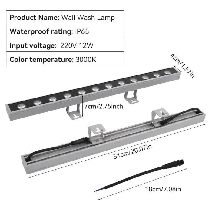 Lumière de rondelle murale AC220V IP65