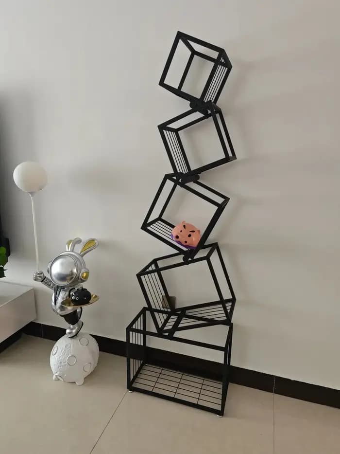 Étagère d'art en fer pour décoration de salon moderne