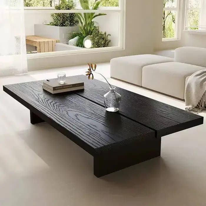 Tables basses vintage en bois massif noir