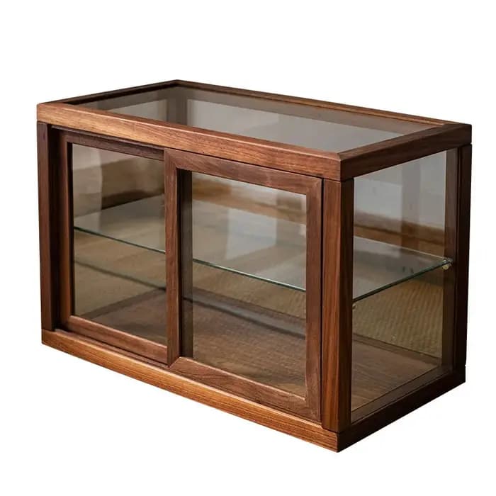 Armoire à thé en bois massif de noyer noir