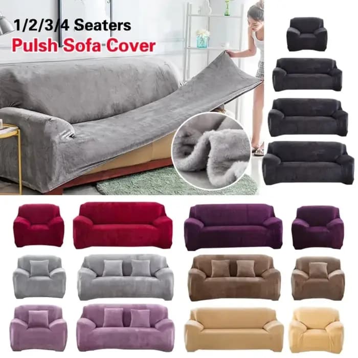 Housses de canapé en velours extensible pour 1/2/3/4