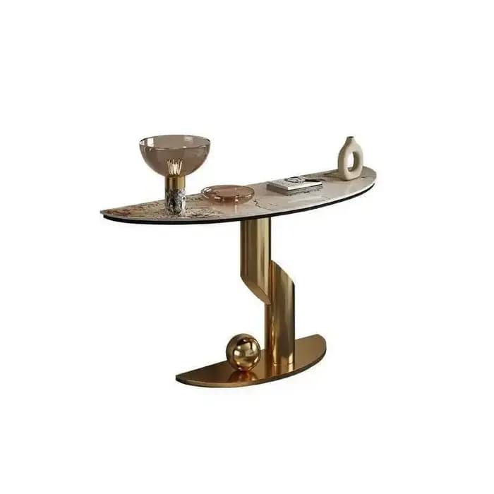 Console d'angle d'entrée Table centrale de luxe moderne Table de couloir en métal Century Salon Uniq