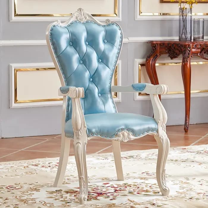 Chaise de salle à manger européenne en bois massif