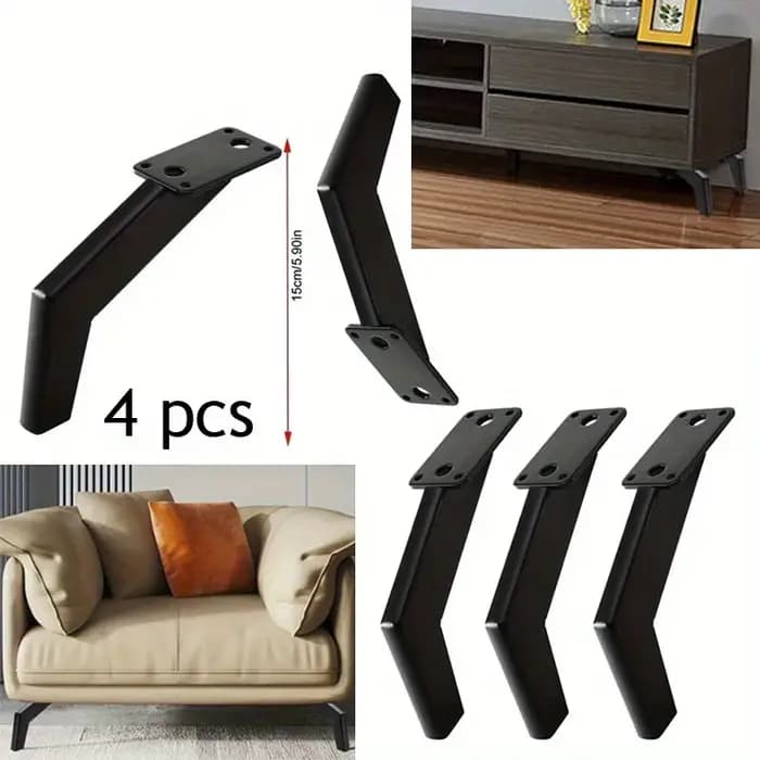 Pieds de meubles en métal, 4 pièces, pieds de remplacement pour canapé, style moderne, adaptés au ca