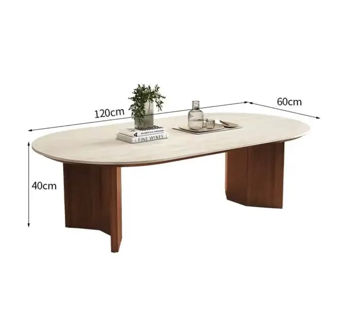 Tables basses en bois pour salon, modernes, ovales, style farmhouse, style Japandi, meubles de style