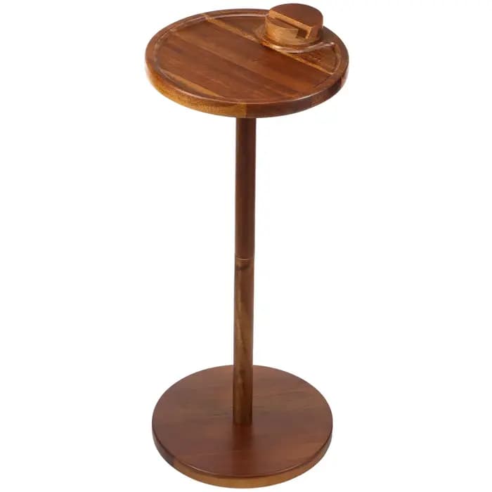 Mini Table d'appoint sur pied en bois, petite Table d'appoint ronde élégante avec support pour télép
