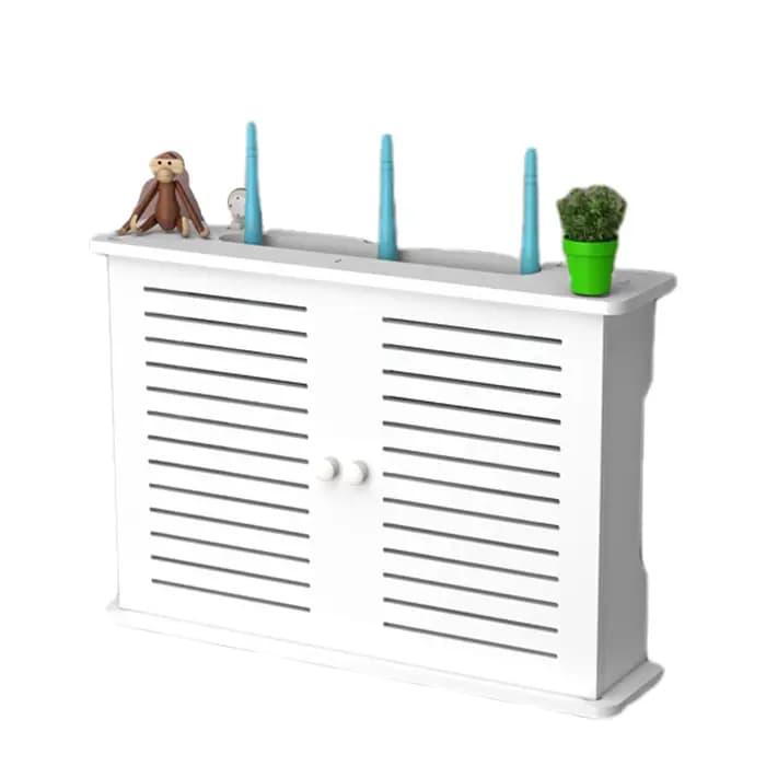 Boîte de rangement pour routeur WiFi, avec porte d'armoire, support de rangement mural sécurisé sans