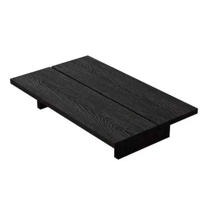 Tables basses vintage en bois massif noir, tables basses de jardin classiques, tables d'appoint de s