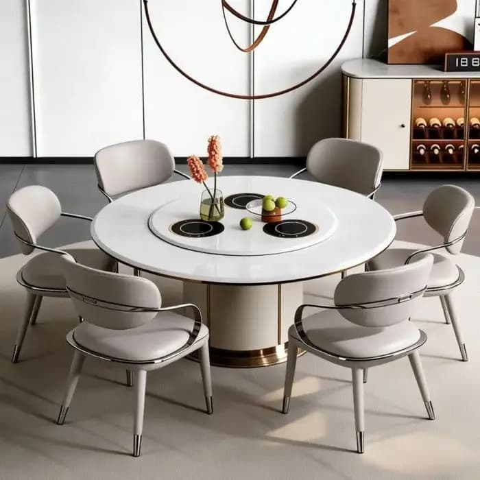 Chaise de salle à manger italienne minimaliste de luxe léger, ergonomique avec accoudoirs courbés, design élégant pour petits espaces, confort et décoration.