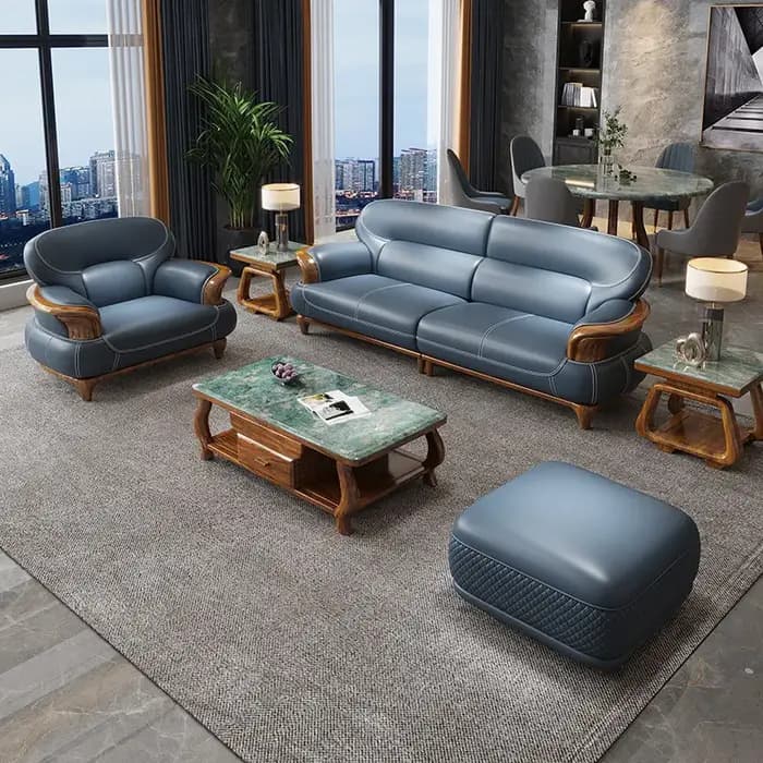 Canapé d'angle en cuir de luxe moderne