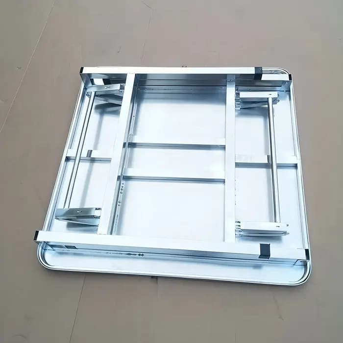 Table à manger carrée pliante en acier inoxydable