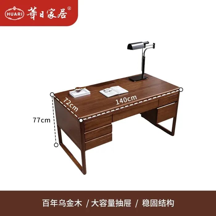 Table de bureau informatique avec tiroirs