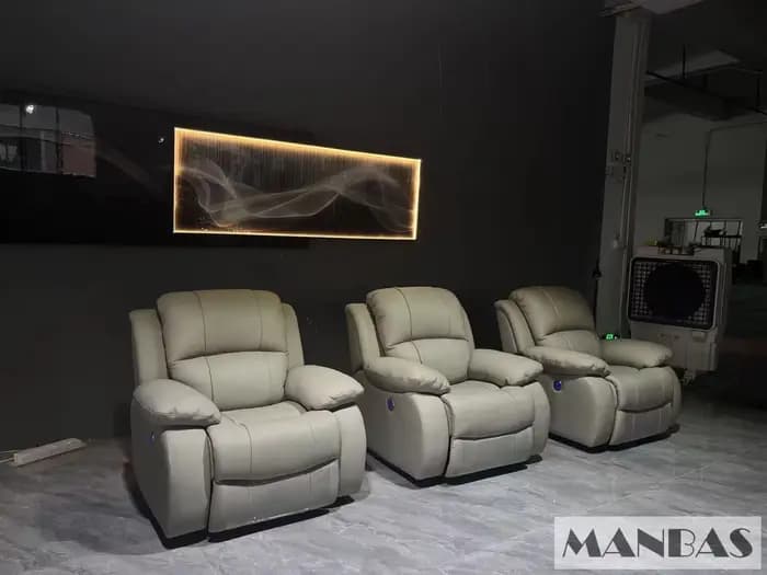 MINGDIBAO-Canapé inclinable en cuir véritable, canapé multifonctionnel, fauteuil inclinable manuel o