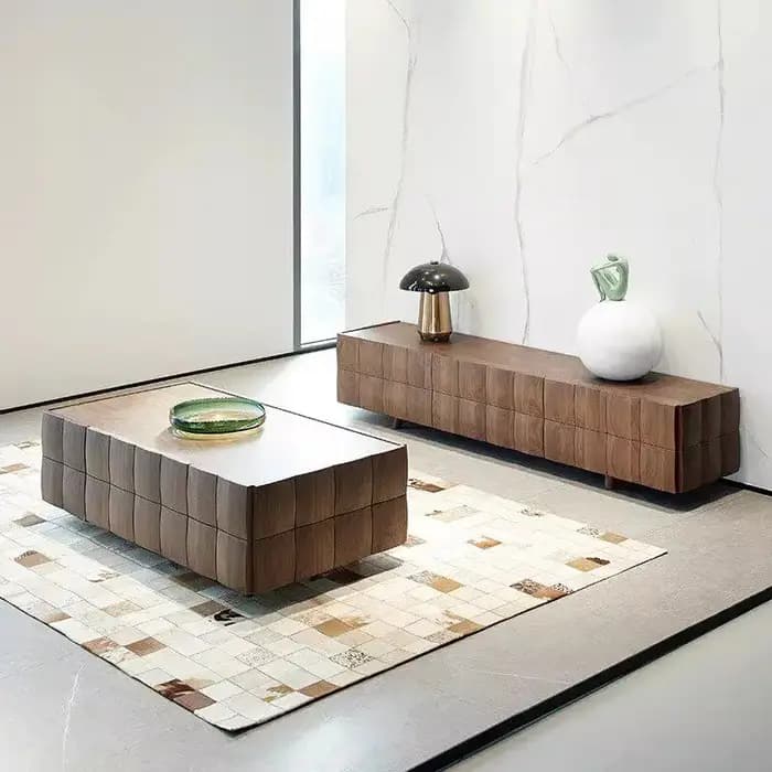 Design marron décoration meuble Tv bois Vintage