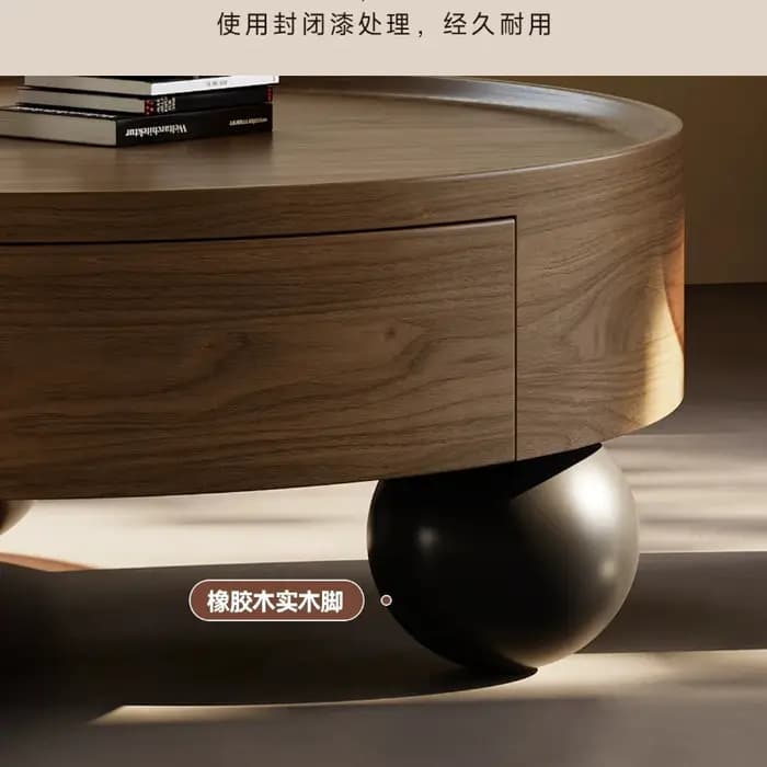 Table basse ronde de style médiéval
