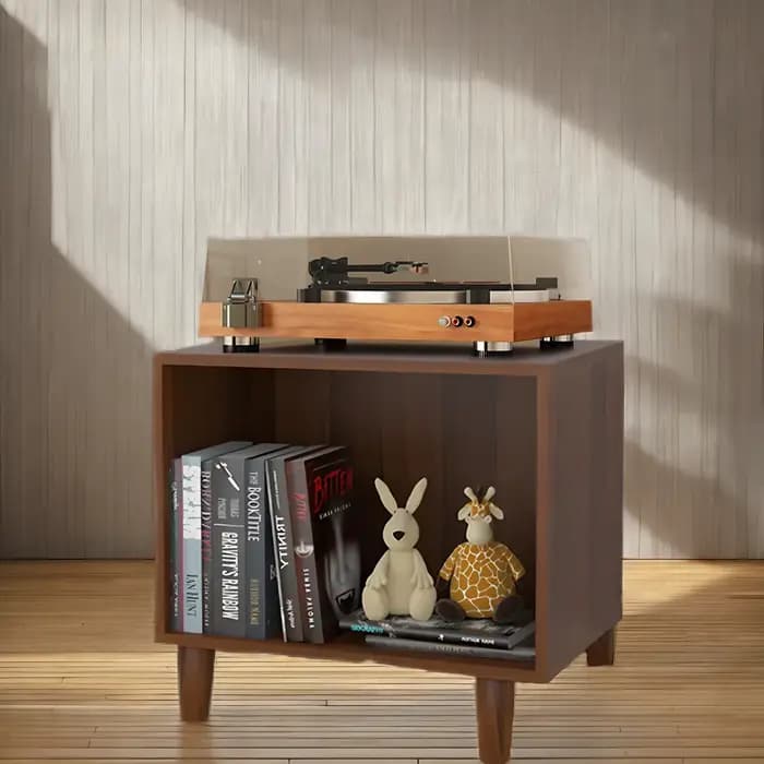 Armoire de rangement pour disques vinyles de Style nordique, étagère en bois massif avec couvercle a
