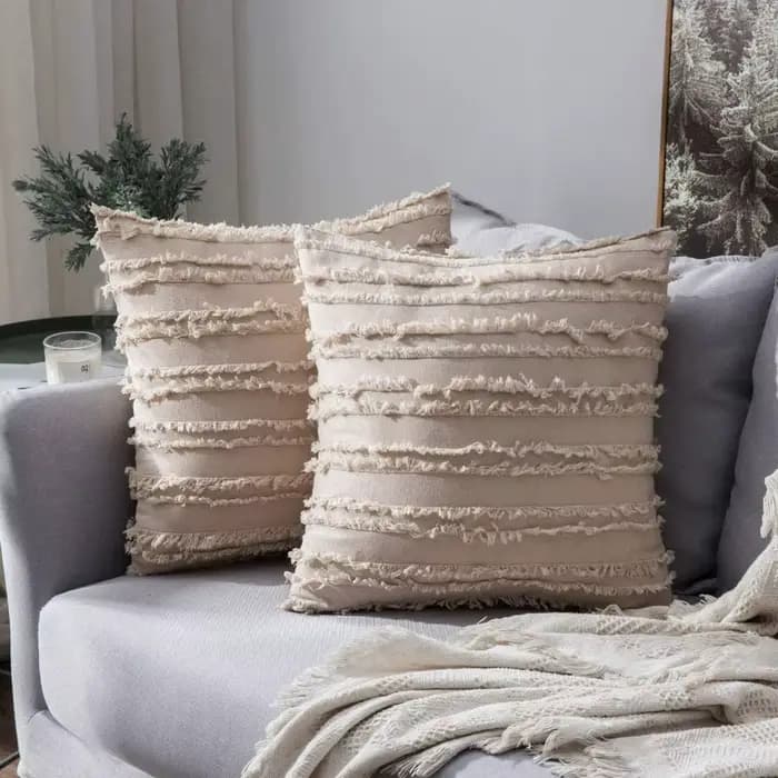 Housses de coussin beiges 30x50cm 45x45cm