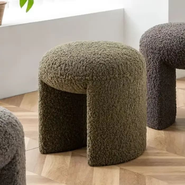 Pouf Ottoman Doux et Mignon pour la Maison, Tabouret Simple pour Se Changer les Chaussures, Petit Po