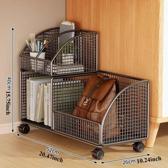 Bibliothèque de rangement multicouche, support de rangement de documents et de livres de bureau Mobile, grande bibliothèque de rangement latérale de bureau