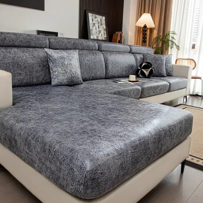 Housses de coussin de canapé aspect cuir