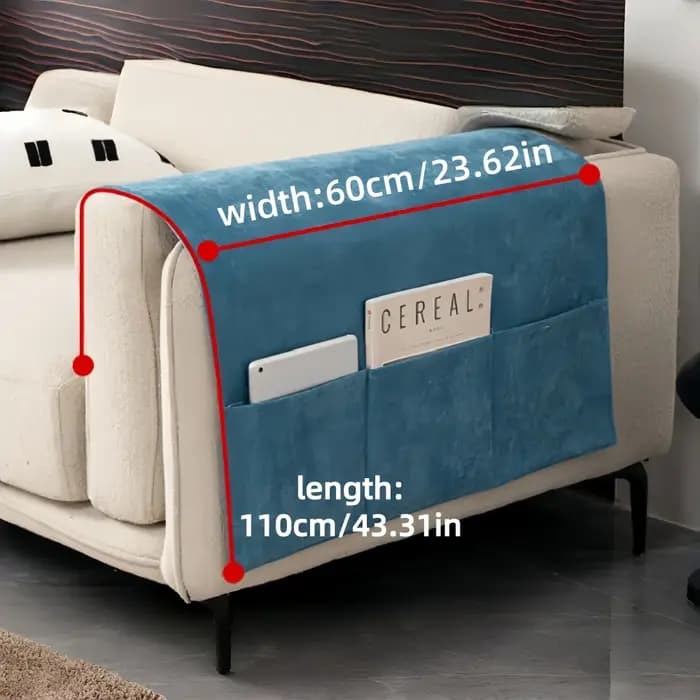 1 pièce Housse de protection latérale pour accoudoir de canapé en tissu chenille rouge