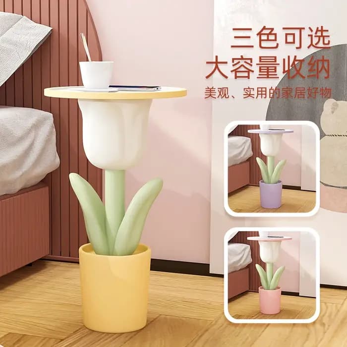 Table d'appoint tulipe rose de Style nordique, Table de chevet de salon, petite Table basse créative