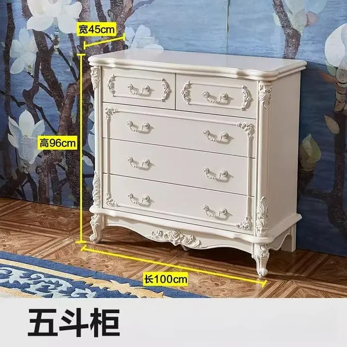 LTT – commode de style européen, armoire latérale de chambre à coucher, armoire de luxe en bois mass