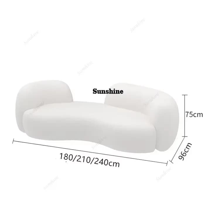 Canapés-lits sectionnels de luxe minimalistes blancs pour adultes, canapés-lits en peluche, coussins