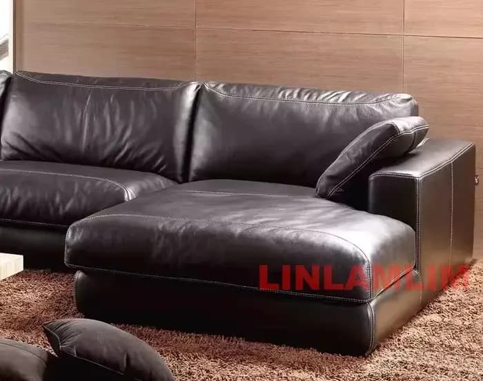Canapé sectionnel de luxe en cuir véritable