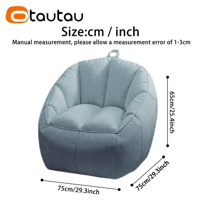 OTAUTAU coton lin pouf chaise avec remplissage coin