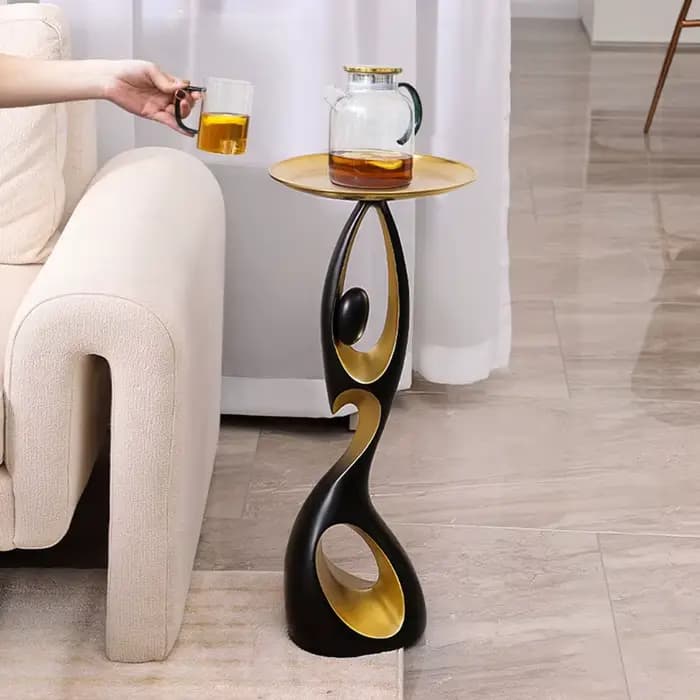 Table d'appoint créative pour canapé, décoration d'intérieur abstraite, table d'angle de luxe léger