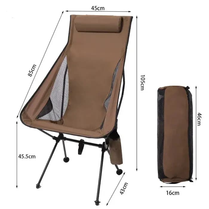 WANDERING TIME Chaise pliante ultralégère en alliage d'aluminium, chaise de camping compacte et port