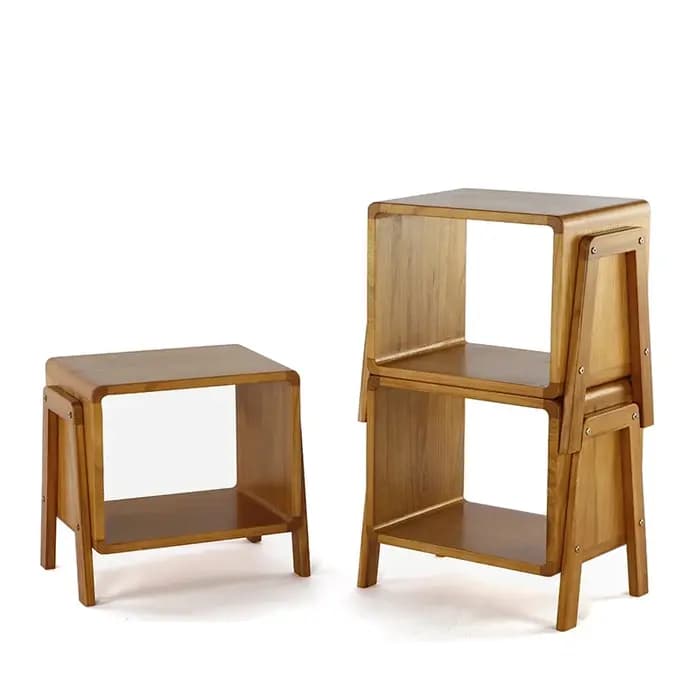 Banc de rangement polyvalent en bois créatif japonais, étagère à chaussures d'entrée, tabouret de rangement empilable, étagère de rangement de chevet