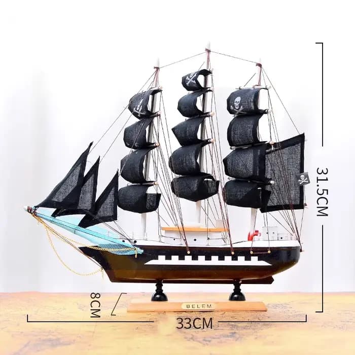 Voilier en bois ornements artisanaux meuble TV
