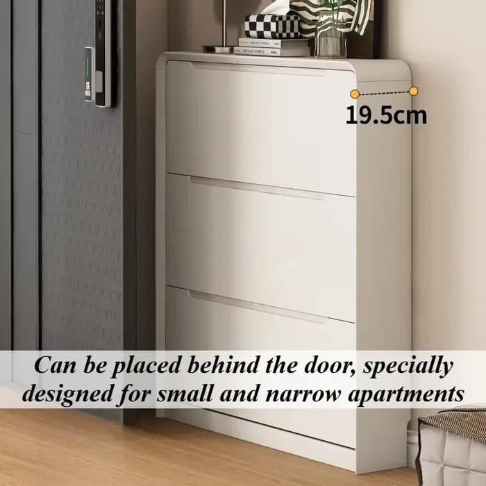 Meuble à chaussures blanc d'intérieur moderne ultra-mince pour entrée et couloir, multi-niveaux, étr