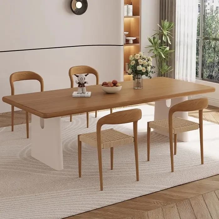 Table rectangulaire personnalisée en bois de pin, salle à manger rétro pour la maison, dîner intérie