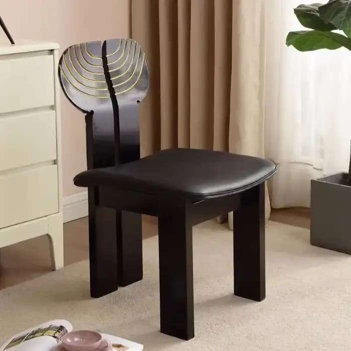 Chaise de salle à manger design haut de gamme en bois massif, style vintage, dossier confortable, po