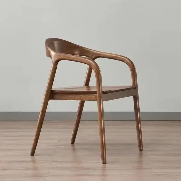 Chaises de table à manger avec dossier en bois massif