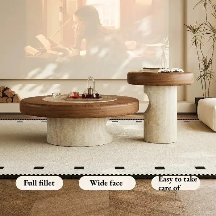 Tables basses rondes en bois