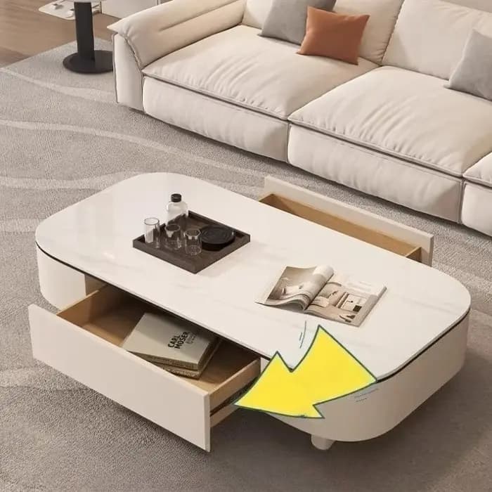 Table basse rectangulaire moderne avec rangement