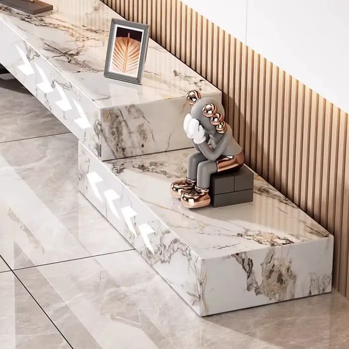 Meuble Tv De luxe italien ardoise rétractable à la mode salon