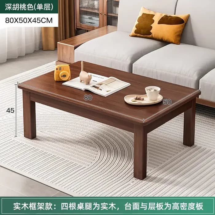 Table basse rectangulaire tendance avec rangement, minimaliste, moderne, pour chambre à coucher, sal
