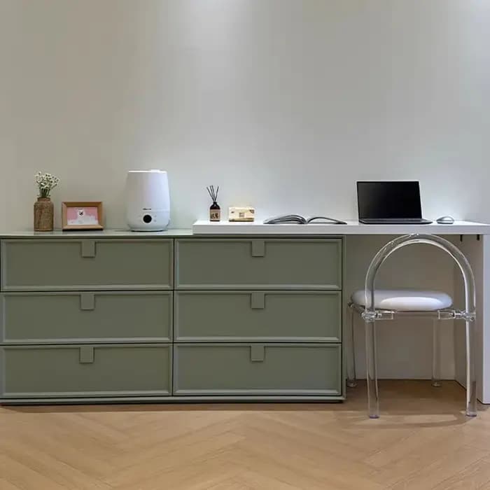 Table de toilette en bois pour chambre à coucher avec accessoires, tiroirs de rangement, chaise de m