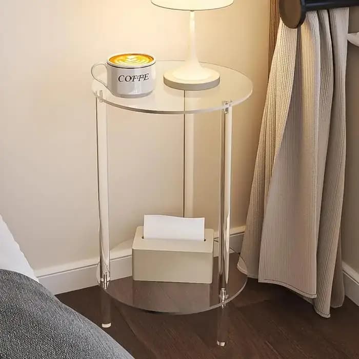 Table d'appoint ronde en acrylique