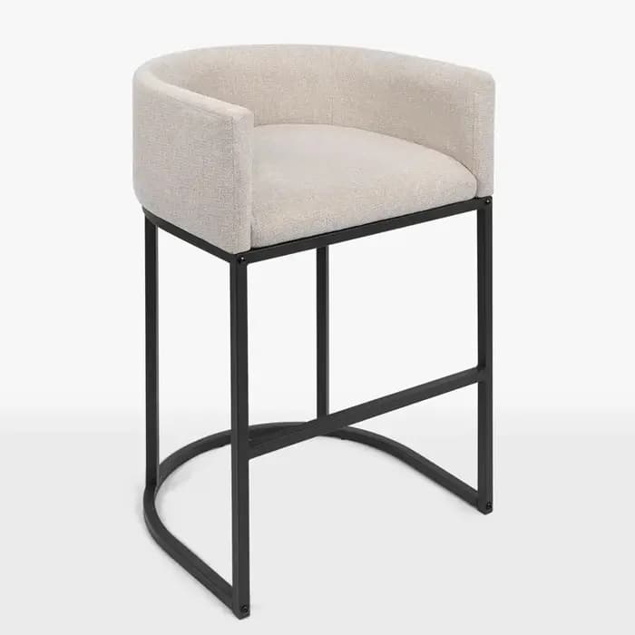 Tabourets de bar modernes en hauteur, fauteuils de comptoir en tissu de lin, cadres métalliques, îlo