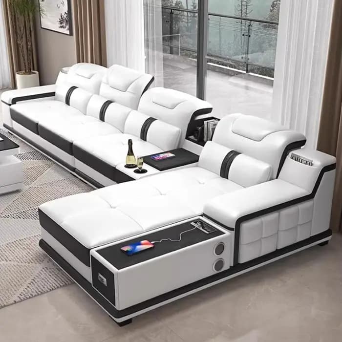 Canapé moderne multifonctionnel en cuir de luxe confortable minimaliste