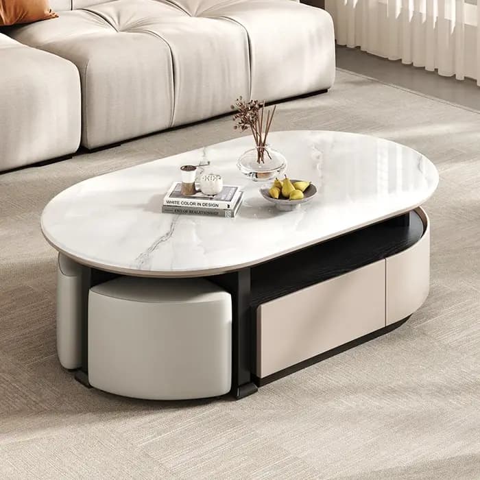Ensemble De Tables basses rondes nordiques, modernes, esthétiques, Design De luxe, accessoires De ma
